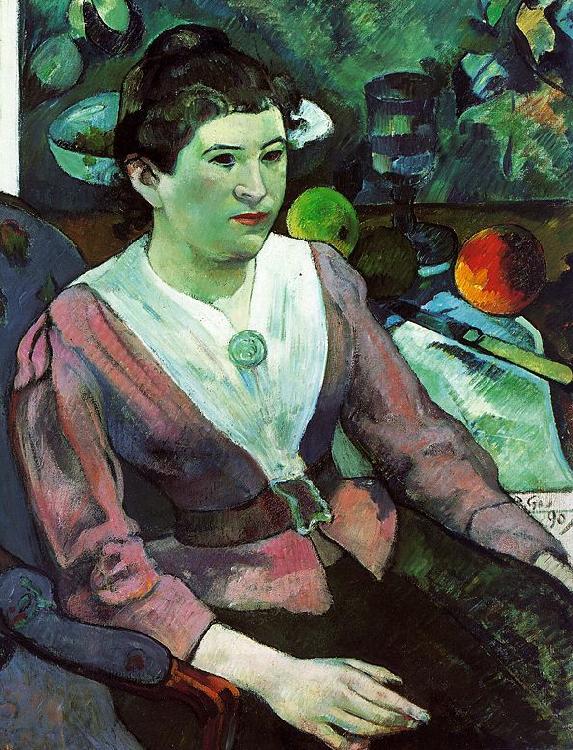 Paul Gauguin Portrait of a Woman with a Still Life by Cezanne oil painting picture